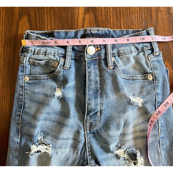 Aeropostale Distressed Ankle Legging Denim Jeans 0 Skinny Jeggings Ripped High R - Picture 9 of 11